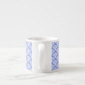 Art Deco Schelp Boog Geometrisch Stofblauw Espresso Kop (Achterkant)
