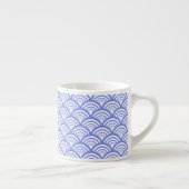 Art Deco Schelp Boog Geometrisch Stofblauw Espresso Kop (Rechts)