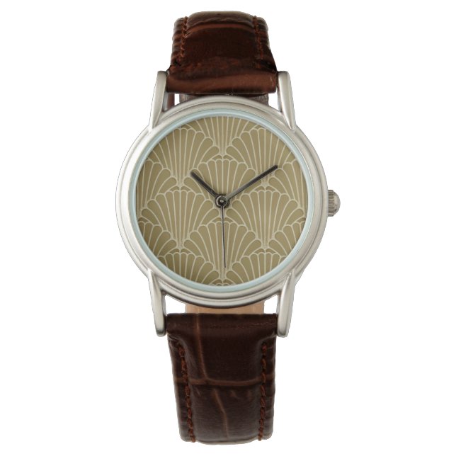 Art Deco Schelp Geïnspireerde Horloge (Voorkant)