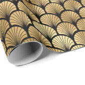 Art Deco Schelpwaaier Stralend Patroonontwerp Cadeaupapier (Rol Hoek)