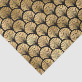 Art Deco Schelpwaaier Stralend Patroonontwerp Tissuepapier (Detail)