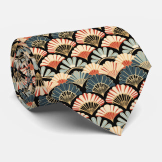 Art Deco Schelpwaaierpatroon Heren Das