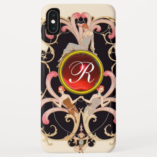 ART DECO SCHOONHEID MODE RODE ROBIJN EDELSTEEN MON Case-Mate iPhone CASE (Achterkant)