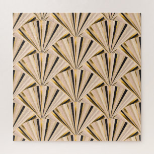 Art Deco Schubben: Geometrische Gouden Glamour Legpuzzel