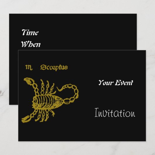 Art Deco Scorpio Kaart (Voorkant / Achterkant)