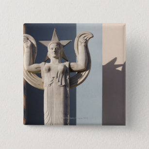 Art Deco-sculptuur op de State Fair of Texas Vierkante Button 5,1 Cm