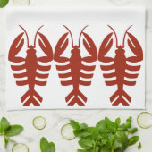  Art Deco Seafood, Lobster in het rood Theedoek (Gevouwen)