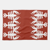  Art Deco Seafood, Lobster in White Theedoek (Horizontaal)