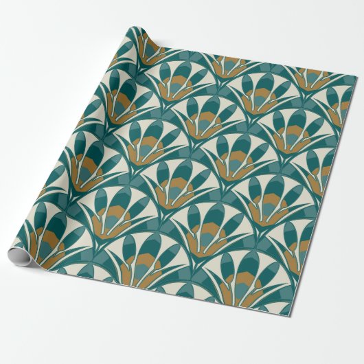 Art deco seamless abstract floral pattern. Decor Cadeaupapier (Uitgerold)