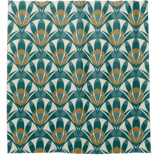 Art deco seamless abstract floral pattern. Decor Douchegordijn (Voorkant)