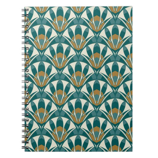 Art deco seamless abstract floral pattern. Decor Notitieboek (Voorkant)
