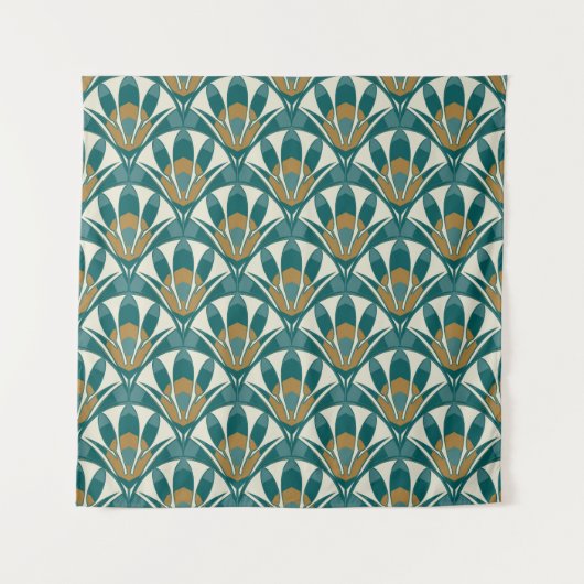 Art deco seamless abstract floral pattern. Decor Wandkleed (Voorkant)