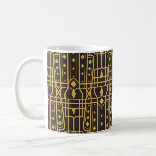 Art Deco seamless luxury geometric pattern. Golden Koffiemok (Links)