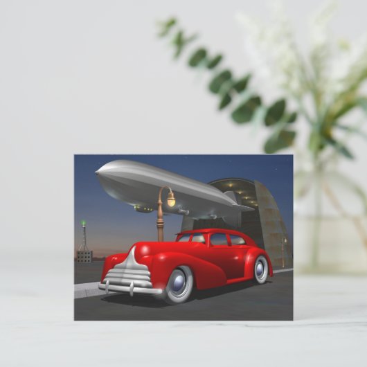 Art Deco Sedan Briefkaart (Staand voorkant)