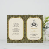 Art Deco seigaiha chandelier goudtrouwprogramma (Staand voorkant)