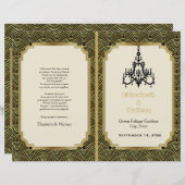 Art Deco seigaiha chandelier goudtrouwprogramma (Voorkant / Achterkant)