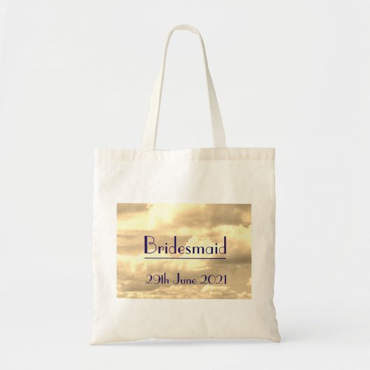 Art Deco Sepia Cloud bruidsmeisje Tote Bag (Voorkant)