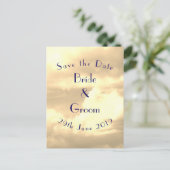 Art Deco Sepia Cloud Save the Date Briefkaart (Staand voorkant)