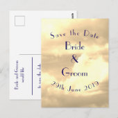 Art Deco Sepia Cloud Save the Date Briefkaart (Voorkant / Achterkant)
