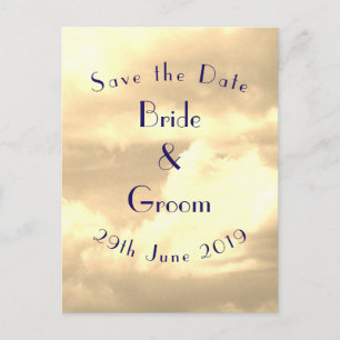 Art Deco Sepia Cloud Save the Date Briefkaart