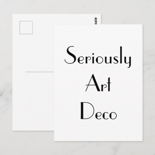 Art Deco Serious Typografie Briefkaart (Voorkant / Achterkant)