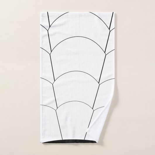Art Deco Shell Design Black en White Bad Handdoek (Handdoek)