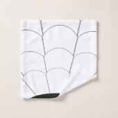 Art Deco Shell Design Black en White Bad Handdoek (Wasdoekje)