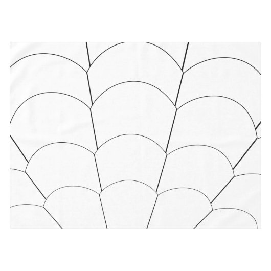 Art Deco Shell Design Black en White Tablecloth Tafelkleed (Voorkant (Horizontaal))