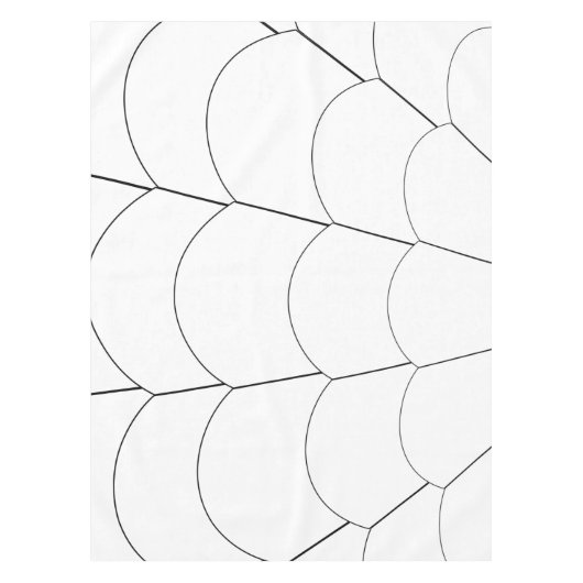 Art Deco Shell Design Black en White Tablecloth Tafelkleed (Voorkant)