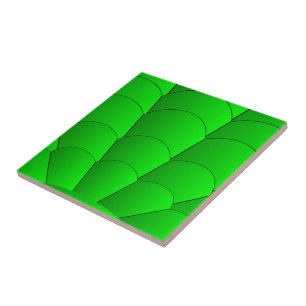 Art Deco Shell Design Green Tile Tegeltje