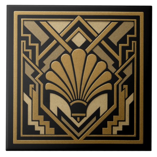 Art Deco Shell Design Tegeltje (Voorkant)