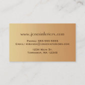 Art Deco Shell Pattern, Copper & Chocolate Brown Visitekaartje (Achterkant)