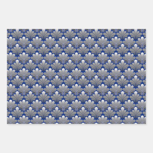 Art Deco Shell Pattern, Copper, Silver en Gold  Inpakpapier Vel (Voorkant 2)