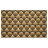 Art Deco Shell Pattern, Gold en Black Stof (Fat Quarter)
