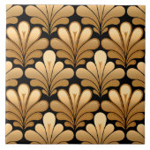 Art Deco Shell Pattern, Gold en Black Tegeltje (Voorkant)