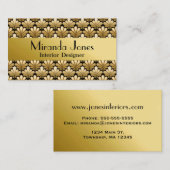 Art Deco Shell Pattern, Gold en Black Visitekaartje (Voorkant / Achterkant)