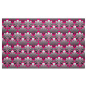 Art Deco Shell Pattern, Grey and Fuchsia Pink Stof (Fat Quarter)