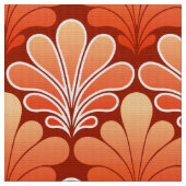Art Deco Shell Pattern, Mandarijns Oranje Stof (Close Up)