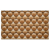 Art Deco Shell Pattern, Roos Gold and Dark Brown Stof (Fat Quarter)