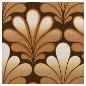 Art Deco Shell Pattern, Roos Gold and Dark Brown Stof (Close Up)