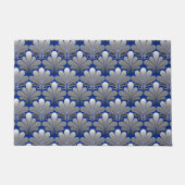 Art Deco Shell Pattern, Silver and Cobalt Blue Doo Deurmat (Voorkant)