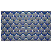 Art Deco Shell Pattern, Silver and Cobalt Blue Stof (Fat Quarter)