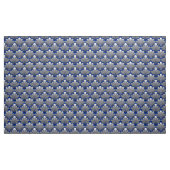 Art Deco Shell Pattern, Silver and Cobalt Blue Stof (Yard (91,4 cm))