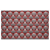 Art Deco Shell Pattern, Silver Grey / Grey and Red Stof (Fat Quarter)