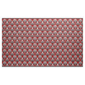 Art Deco Shell Pattern, Silver Grey / Grey and Red Stof (Yard (91,4 cm))
