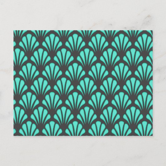 Art Deco Shell Vorm Briefkaart (Voorkant)