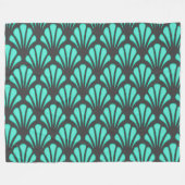 Art Deco Shell Vorm Fleece Deken (Voorkant (Horizontaal))