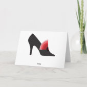 Art Deco Shoe Card in Black met Red Fan Ornament Kaart (Achterkant)
