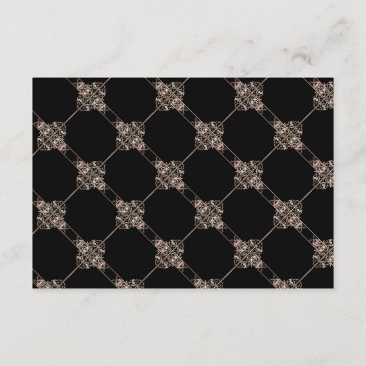 Art Deco sierkunst | Zwart Koper Nouveau RSVP Kaartje (Achterkant)