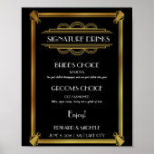 Art Deco signature drinks bar huwelijks poster (Voorkant)
